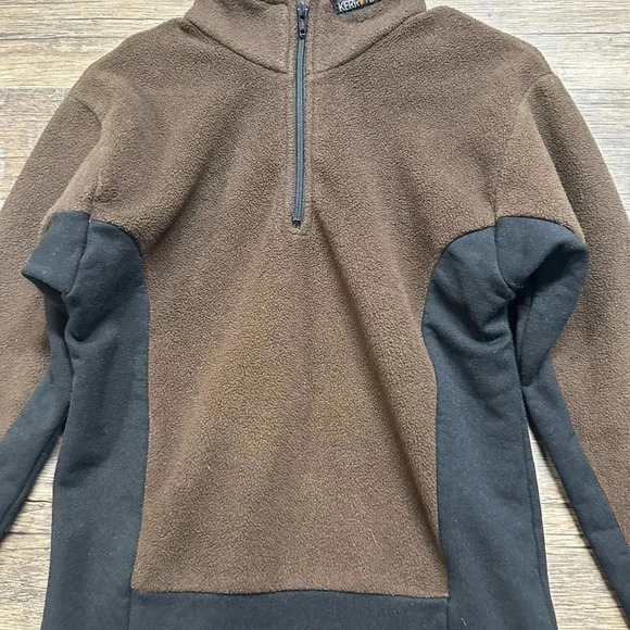 Kerrits Brown and Black Quarter-Zip Pullover Fleece Jacket Womens Large - Picture 2 of 6